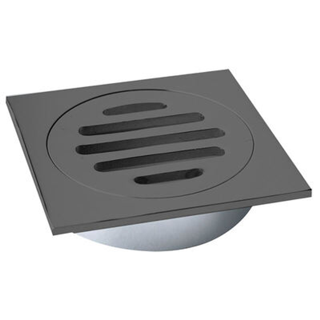 Square Drop in Trapscrew Grate 100mm Matte Black