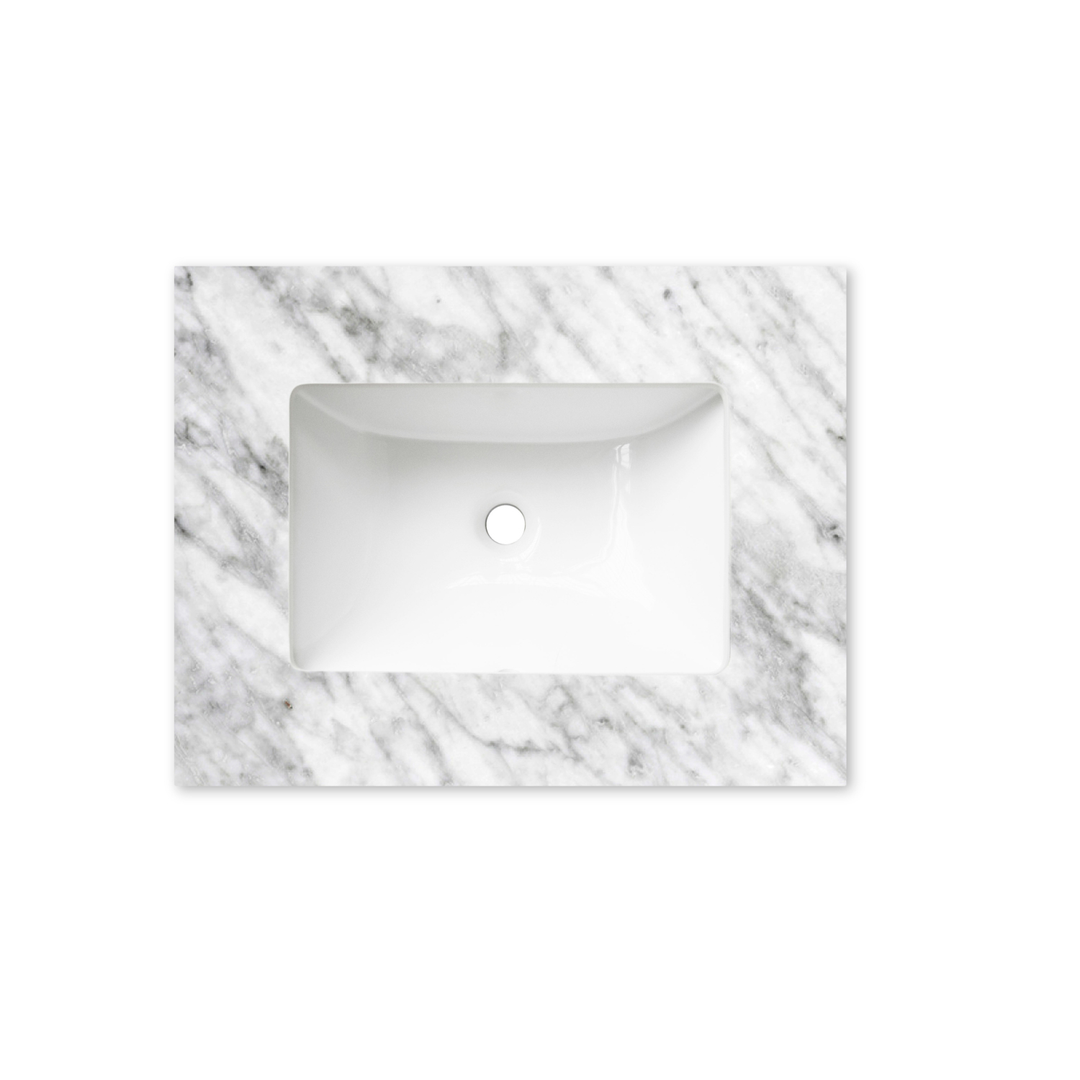 Otti Laguna Mk Ii 600 Black Oak Wall Hung Vanity With U/Mount Carrara Marble Top & Basin