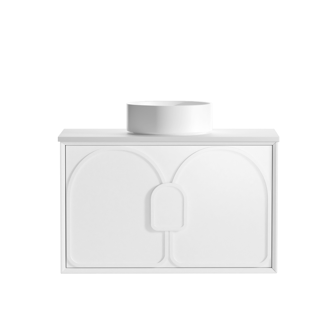 Otti Laguna Mk Ii 900 Matte White Wall Hung Vanity With Matte White Top