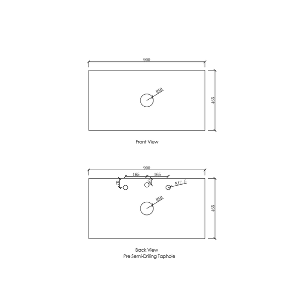 Otti Laguna Mk Ii 900 Matte White Wall Hung Vanity With Carrara Marble Top