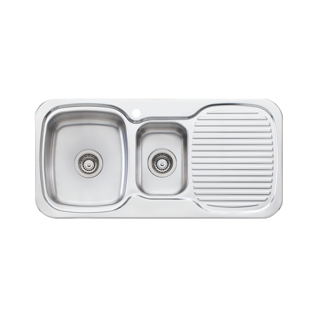 Oliveri Lakeland 1 & 1/2 Bowl Topmount Sink L/H Drainer 1 Tap Hole