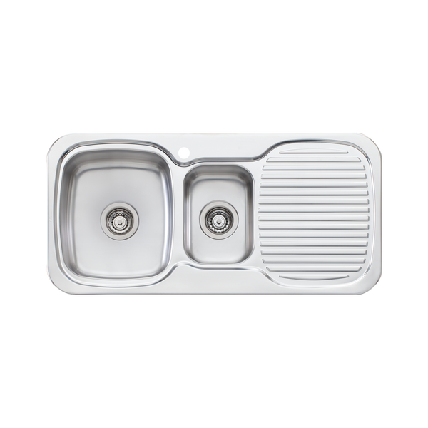 Oliveri Lakeland 1 & 1/2 Bowl Topmount Sink L/H Drainer 1 Tap Hole