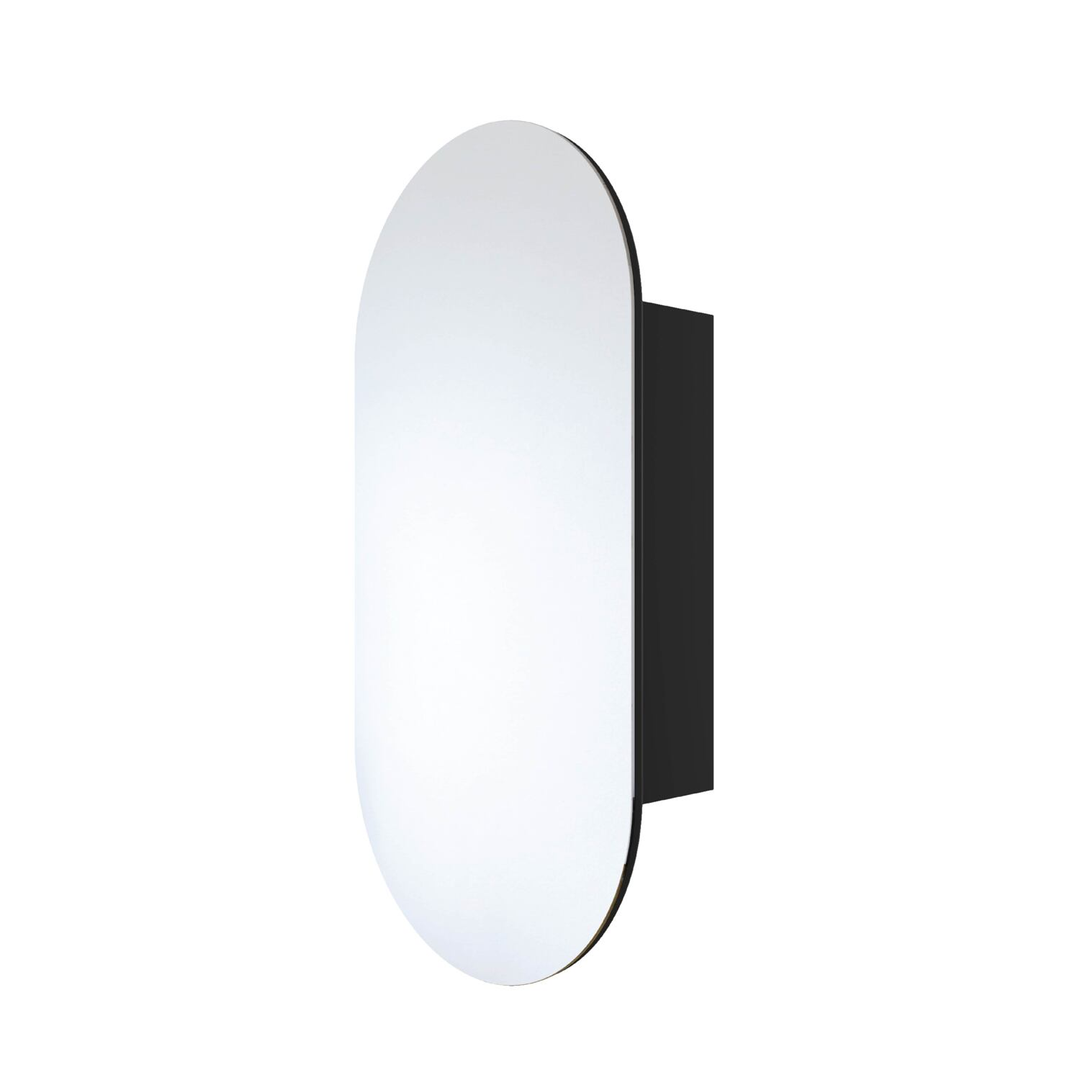 Thermogroup Lincoln Pill Mirror Cabinet Black 500Mm X 1000Mm X 150Mm