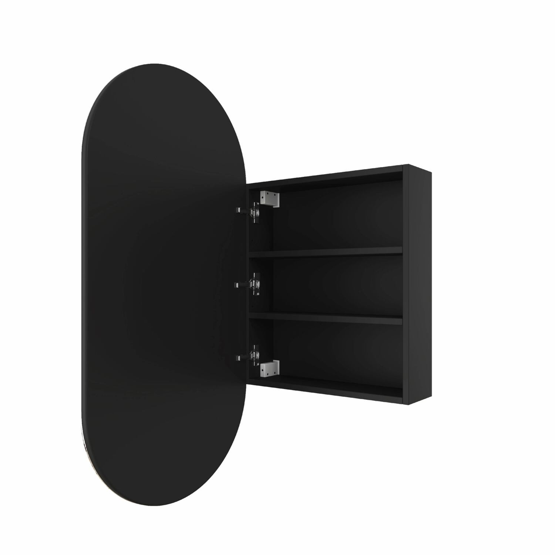 Thermogroup Lincoln Pill Mirror Cabinet Black 500Mm X 1000Mm X 150Mm