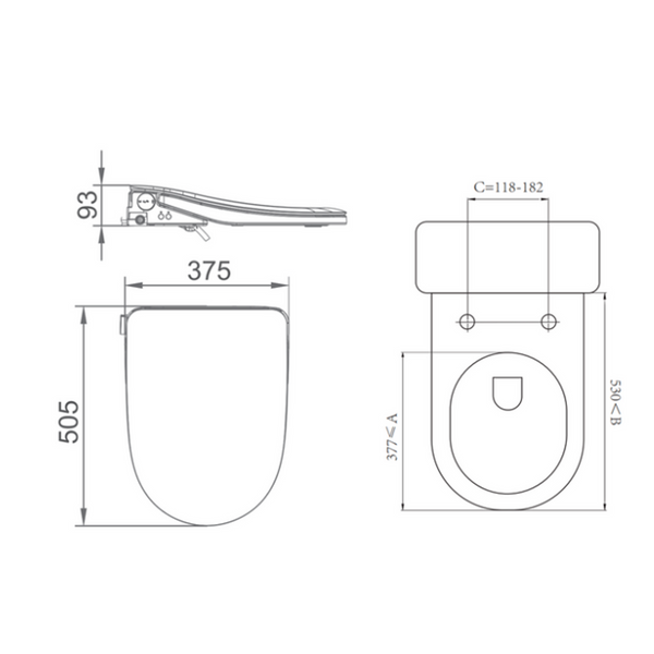 Lafeme Thea Luxury Toilet Bidet Seat With Auto Open/Close Lid
