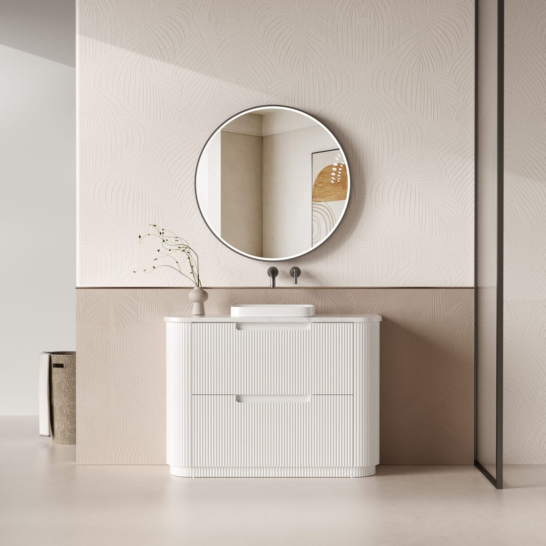 Aulic Curva Floorstanding Cabinet 1200mm Pure Flat Stone Top