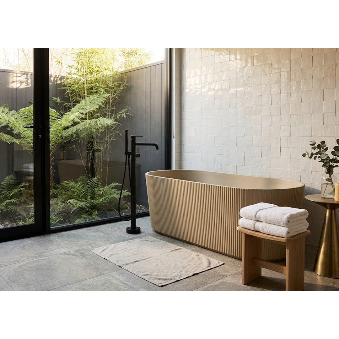 Linsol Cleo 1700Mm Freestanding Bath With Overflow Ginger