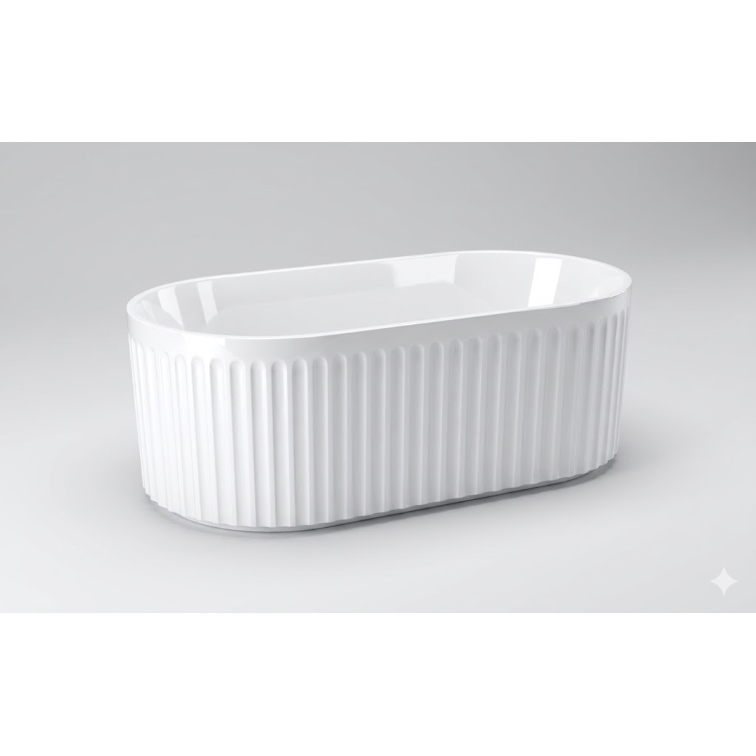 Linsol Georg 1700Mm Freestanding Bath With Overflow Gloss White