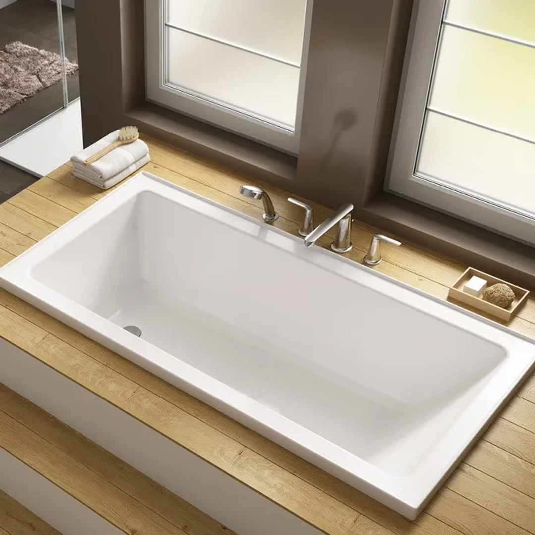 Oceano Louve Inset Bath White 1525mm