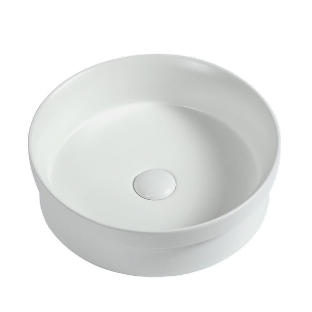 Zumi Lvia Basin 400X400X110Mm Gloss White With 40Mm Gloss White Pop Up Waste & Adaptor