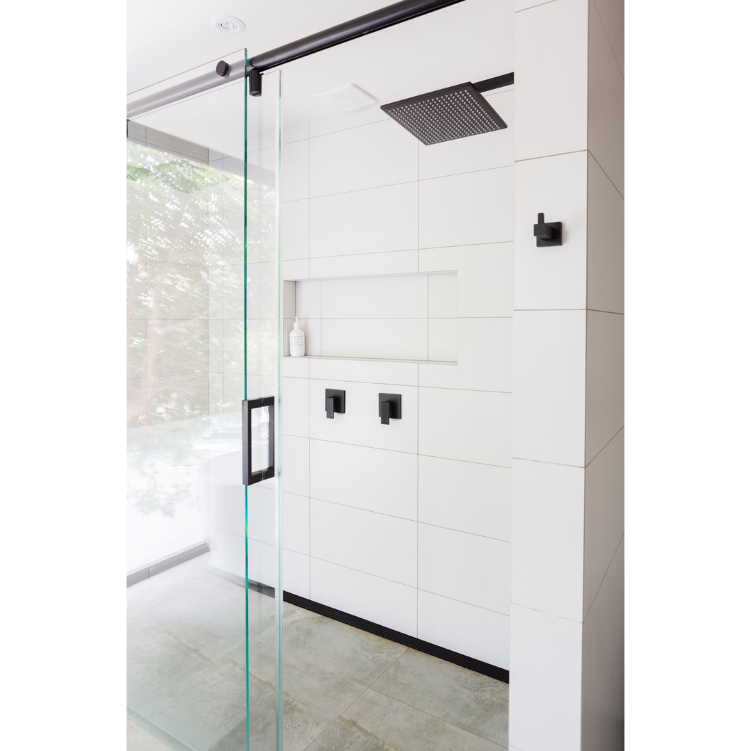 Meir Square Wall Shower 300Mm Rose 400Mm Arm Matte Black