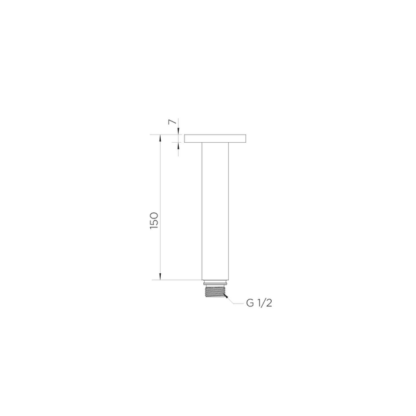 Meir Round Ceiling Shower Arm 150Mm Tiger Bronze Ma07-150-Pvdbb
