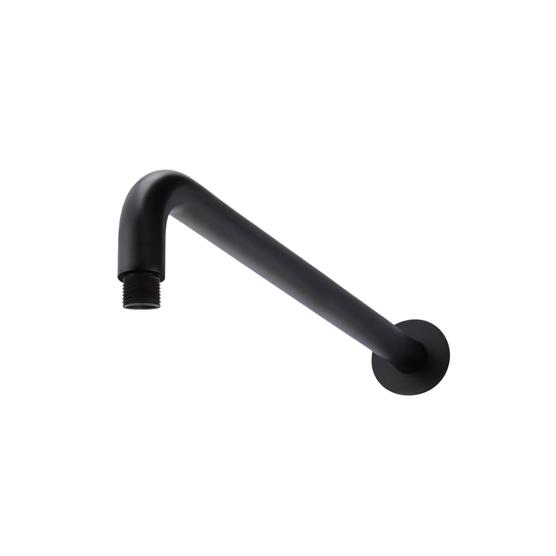 Meir Round Wall Shower Curved Arm 400Mm Matte Black