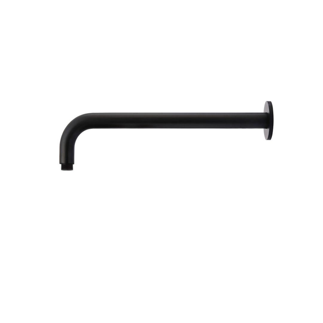 Meir Round Wall Shower Curved Arm 400Mm Matte Black