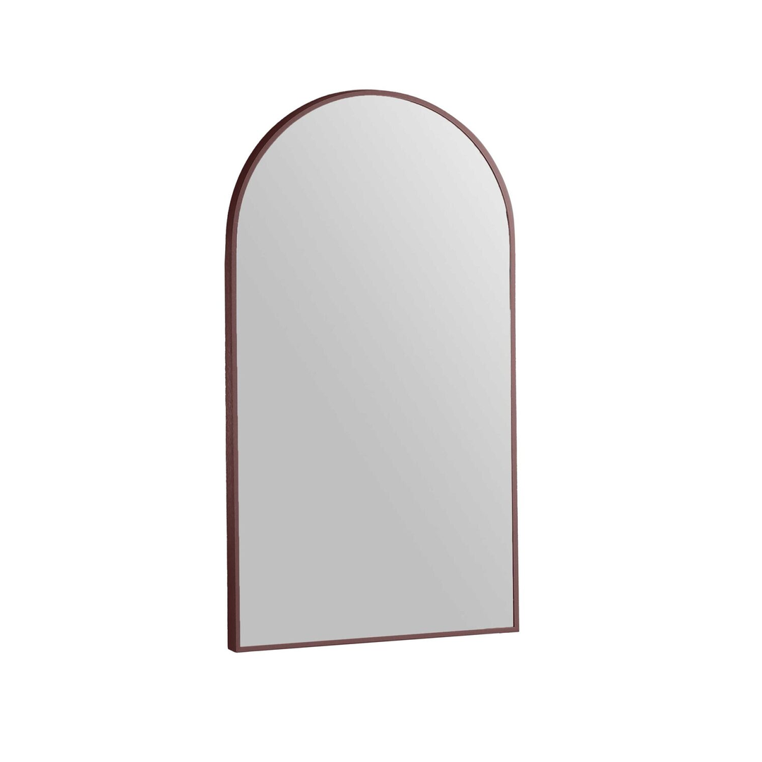 Remer Modern Arch Cuban Bronze Framed Mirror With Mirage Magnifier