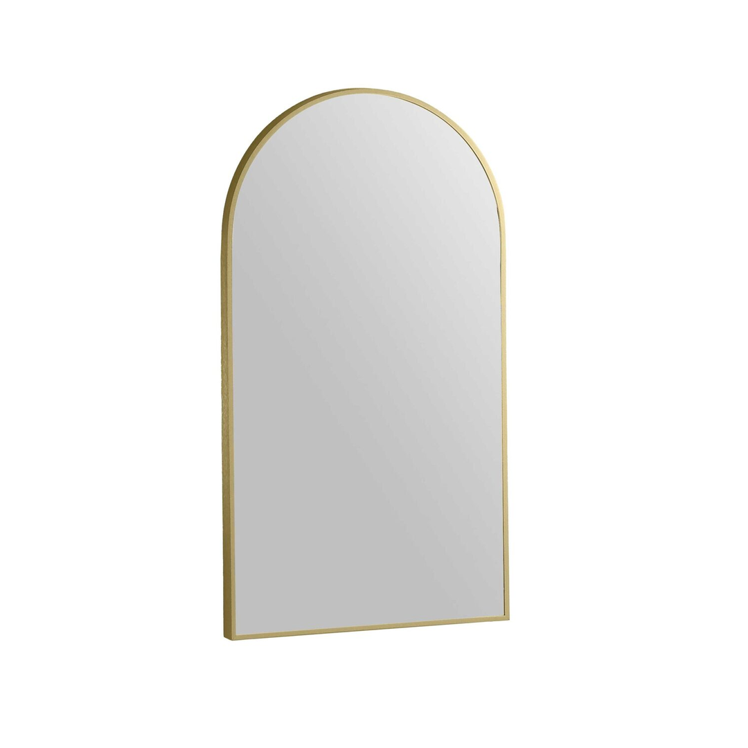 Remer Modern Arch Nordic Gold Framed Mirror With Mirage Magnifier