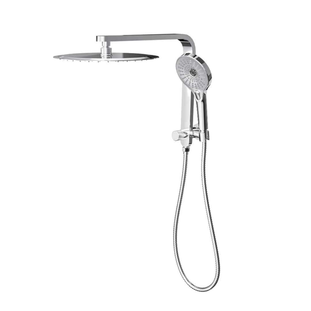 Linsol Mason Short Shower Combo With Multifunction Handpiece And 300Mm Round Head Chrome
