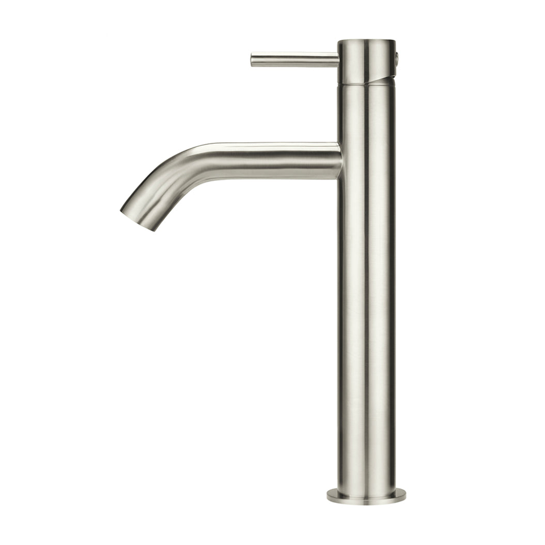 Meir Piccola Tall Basin Mixer Tap With 130Mm Spout Brushed Nickel