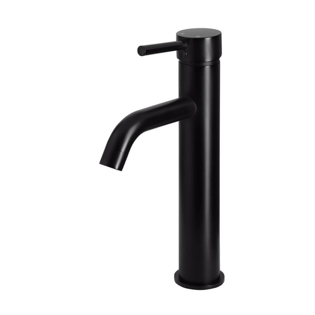 Meir Round Tall Curved Basin Mixer Matte Black