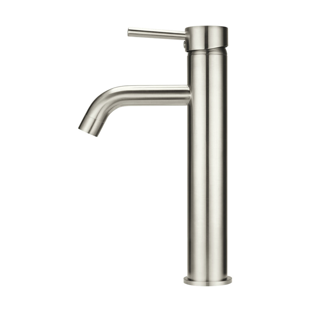 Meir Round Tall Curved Basin Mixer Brushed Nickel