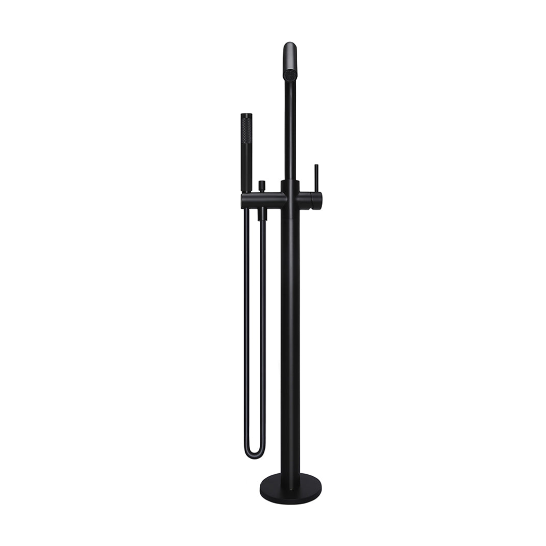 Meir Round Paddle Freestanding Bath Spout And Hand Shower Matte Black