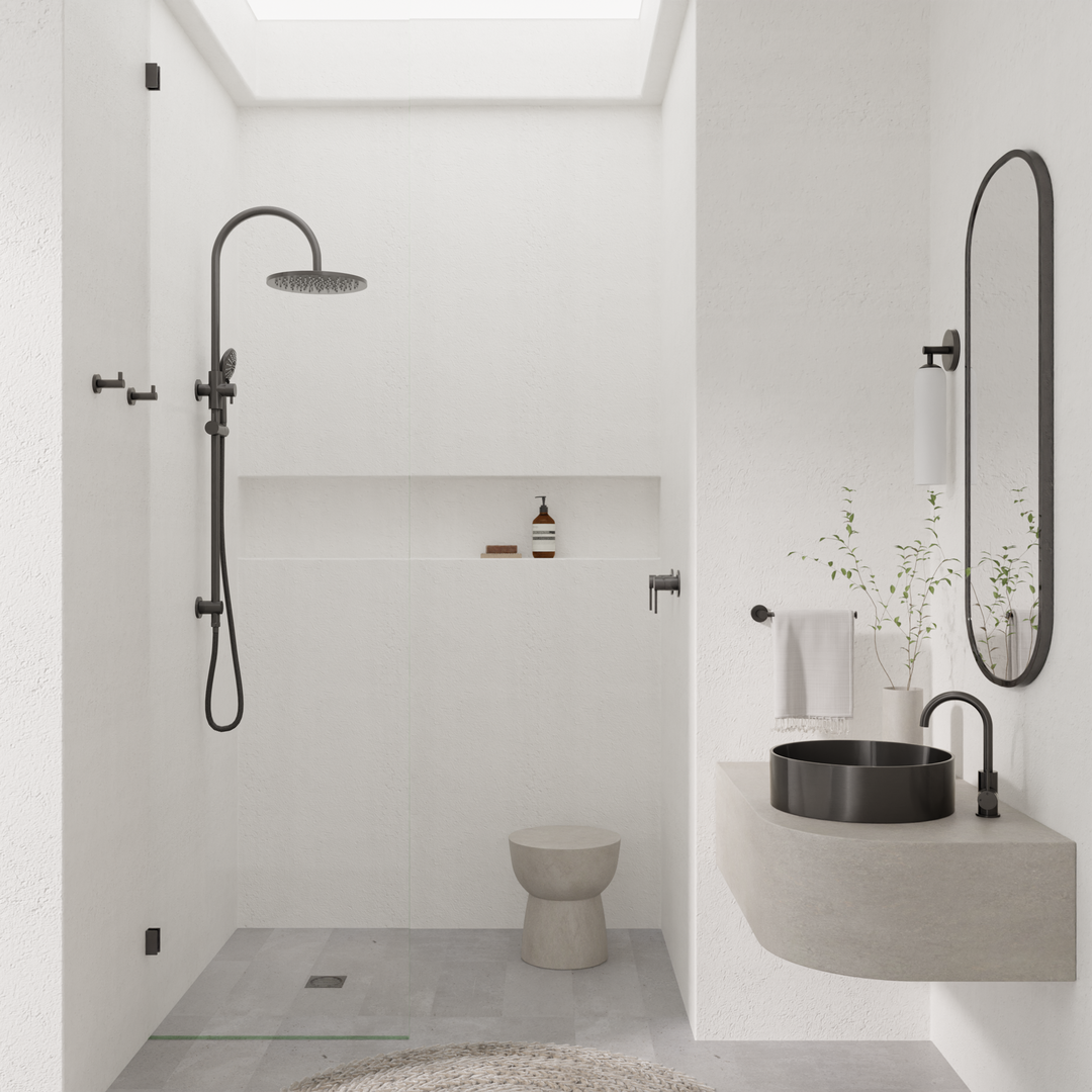 Meir Round Gooseneck Basin Mixer With Cold Start Shadow