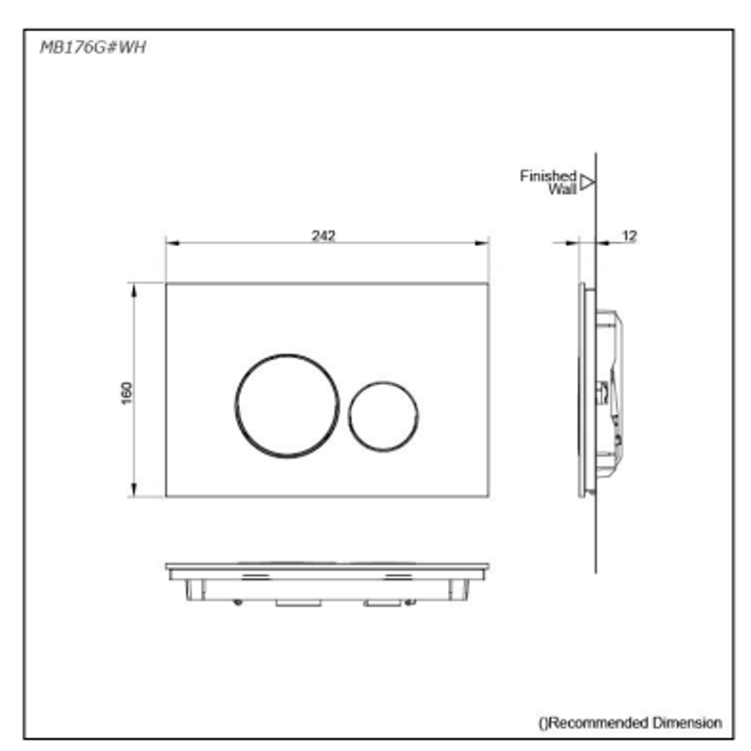 TOTO Flush Panel Glass White MB176G#WH