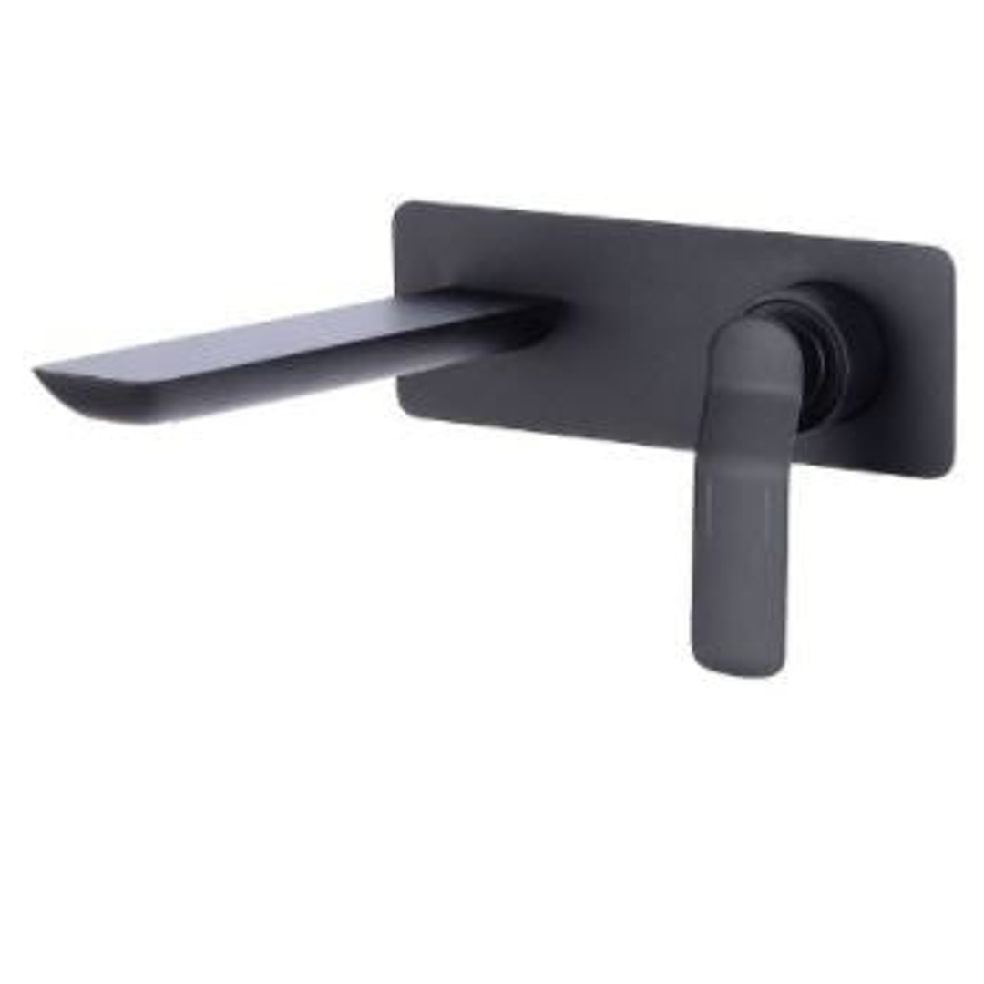 Streamline Synergii Wall Mounted Basin Mixer Matt Black