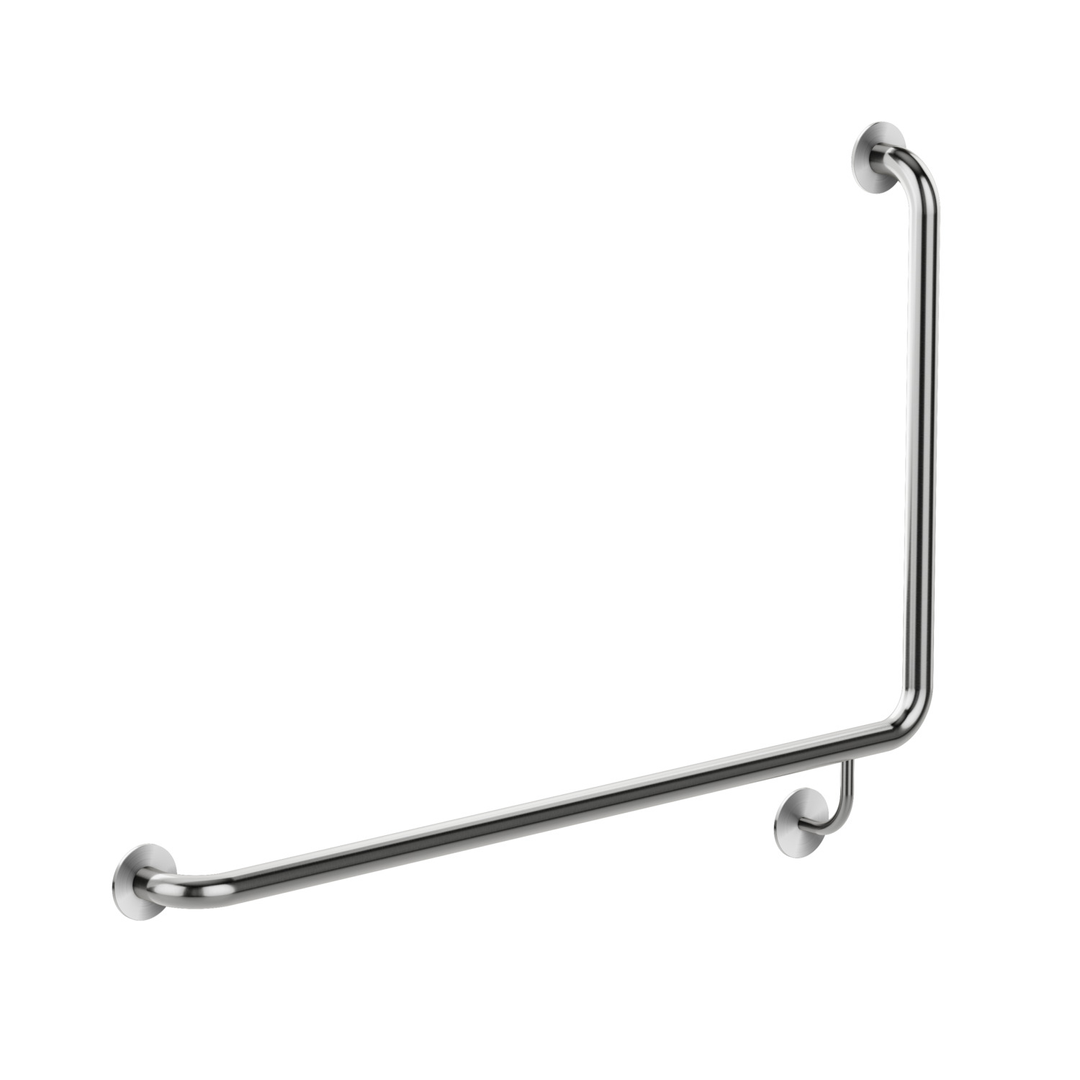 Meir Care Range 90 Degree Left Side Grab Rail 600Mm Brushed Nickel Mcr-90Lh60-Pvdbn