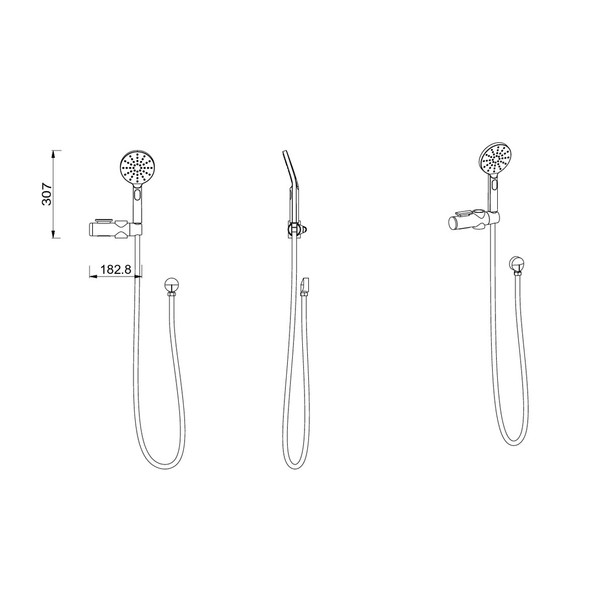 Meir Care Range Hand Shower Sliding Bracket Set Lustre Bronze Mcr-Shower-Pvdbz