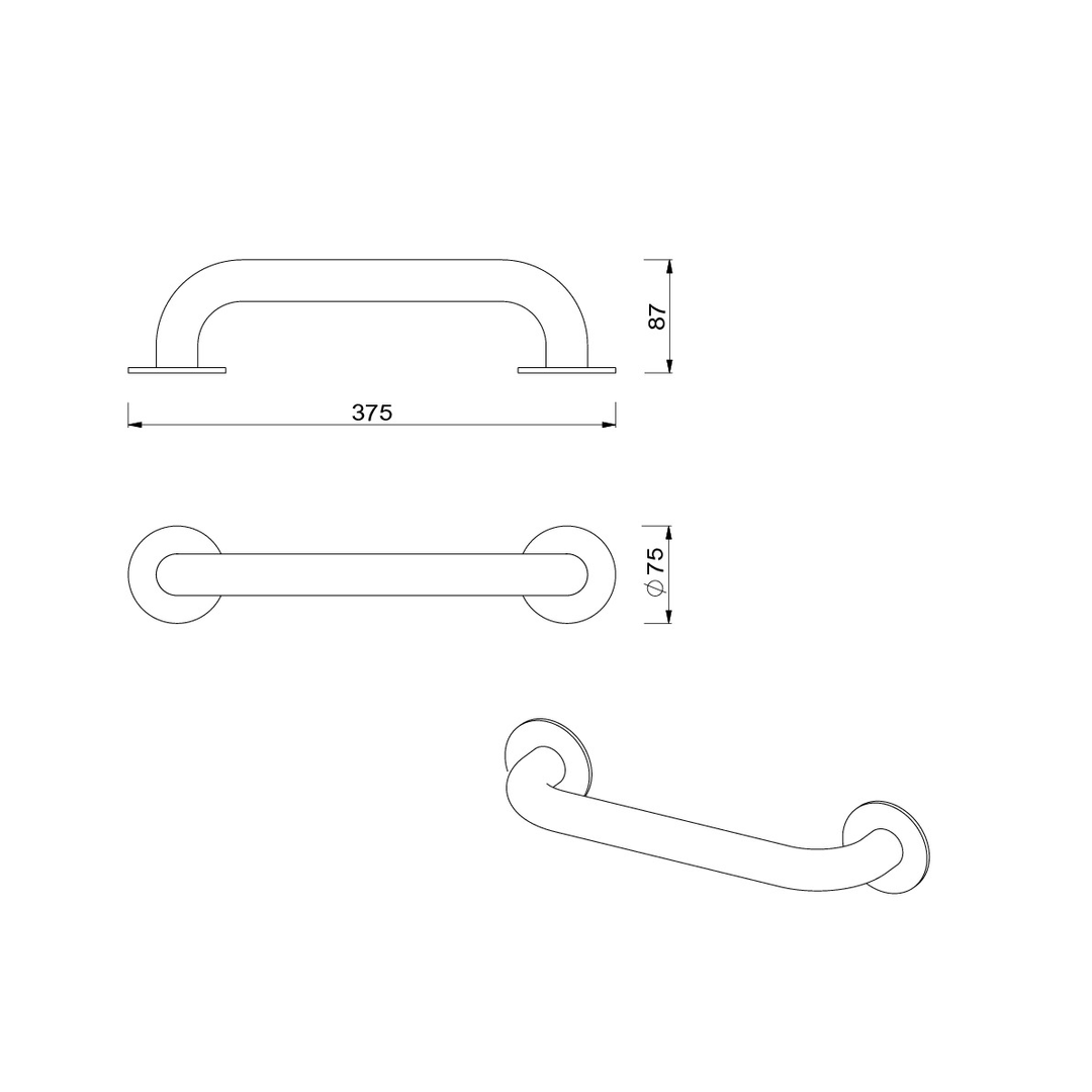 Meir Care Range Straight Grab Rail 300Mm Tiger Bronze Mcr-Sr30-Pvdbb