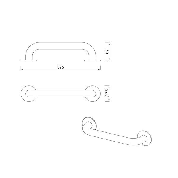 Meir Care Range Straight Grab Rail 300Mm Lustre Bronze Mcr-Sr30-Pvdbz