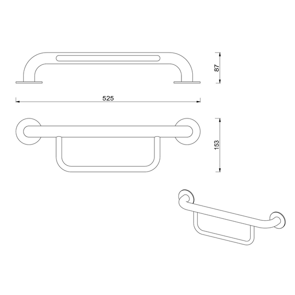 Meir Care Range Hand Towel Rail Lustre Bronze Mcr-Tr28-Pvdbz