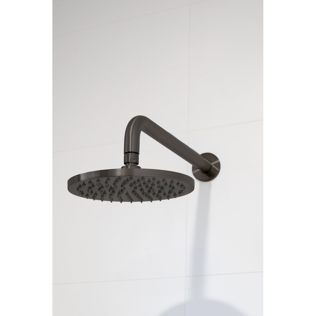 Meir Round Wall Shower Curved Arm 400Mm Shadow