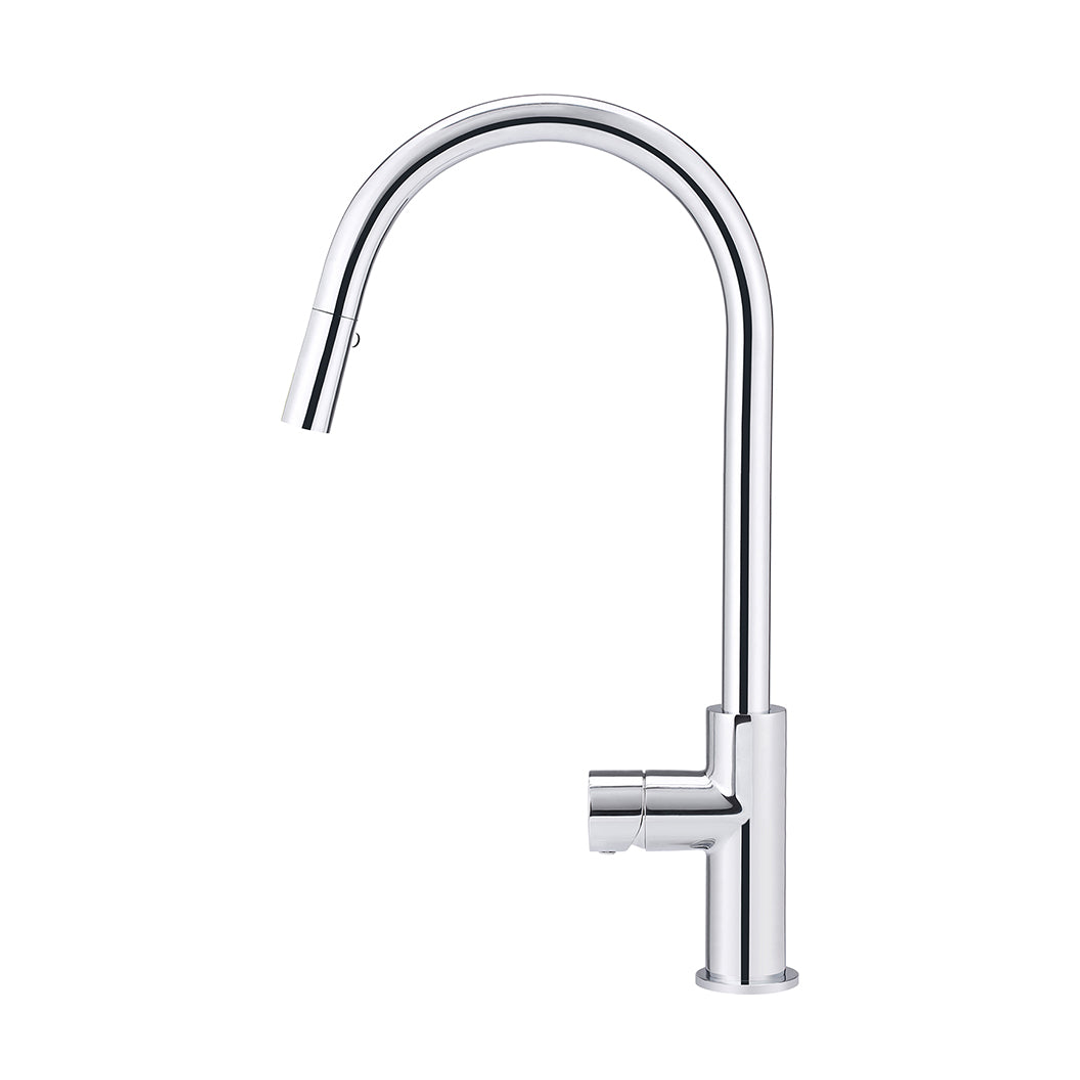 Meir Round Pinless Piccola Pull Out Kitchen Mixer Tap Polished Chrome
