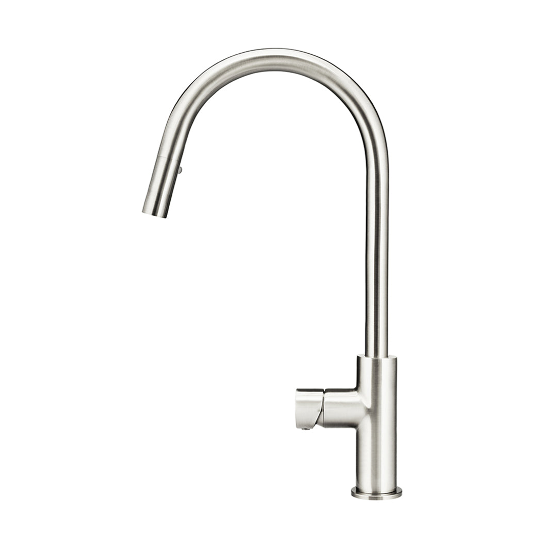 Meir Round Pinless Piccola Pull Out Kitchen Mixer Tap Brushed Nickel