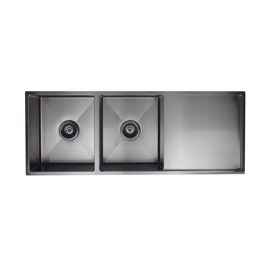 Meir Kitchen Sink Double Bowl & Drainboard 1160 X 440 Shadow