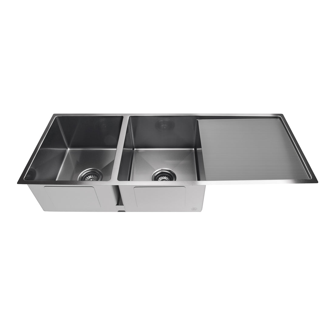 Meir Kitchen Sink Double Bowl & Drainboard 1160 X 440 Shadow