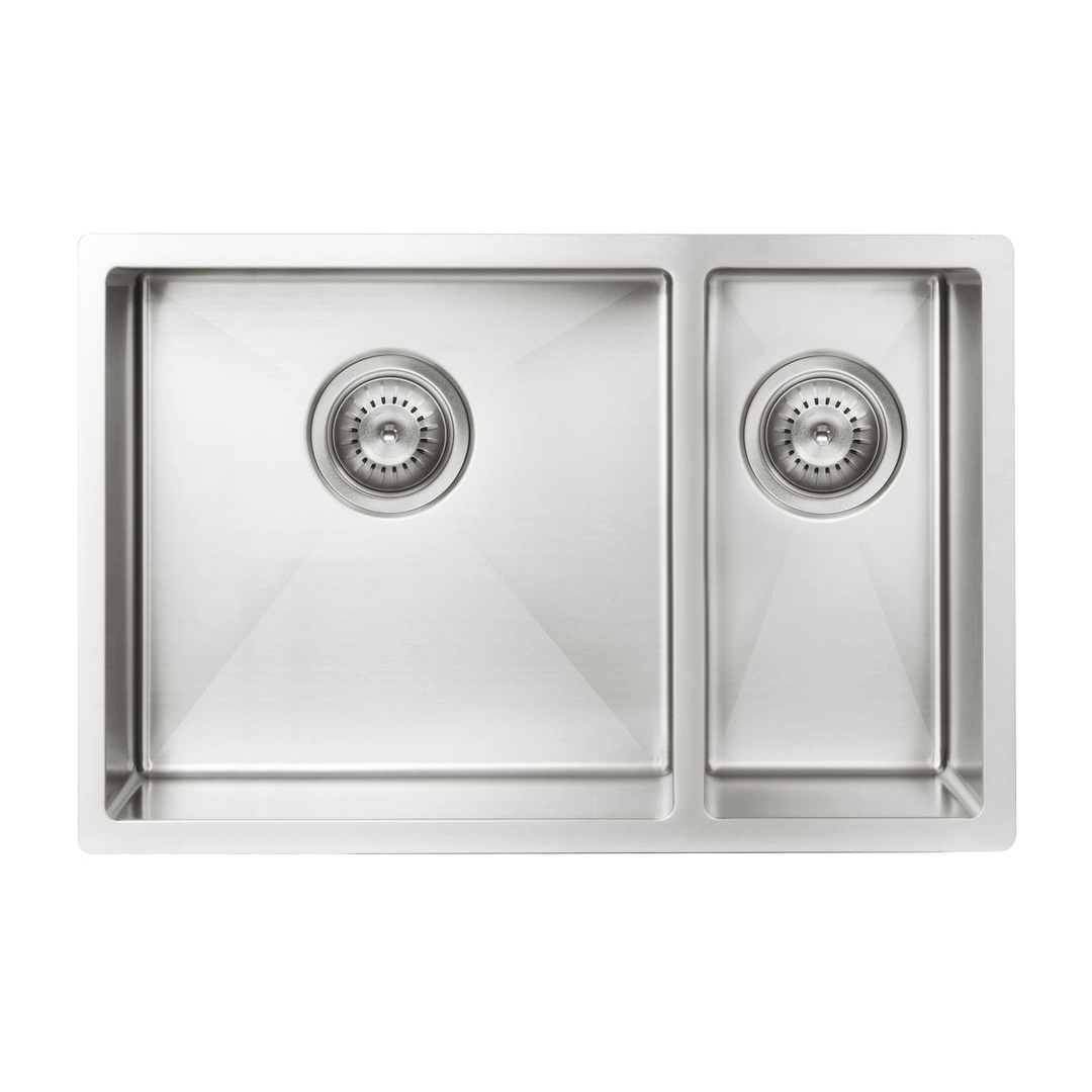 Meir Kitchen Sink Double Bowl 670mm X 440mm - Brushed Nickel