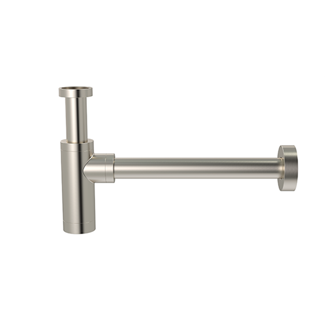 Meir Round Bottle Trap For 32mm Basin Waste & 32mm Waste Pipe With 40mm Adapter Brushed Nickel