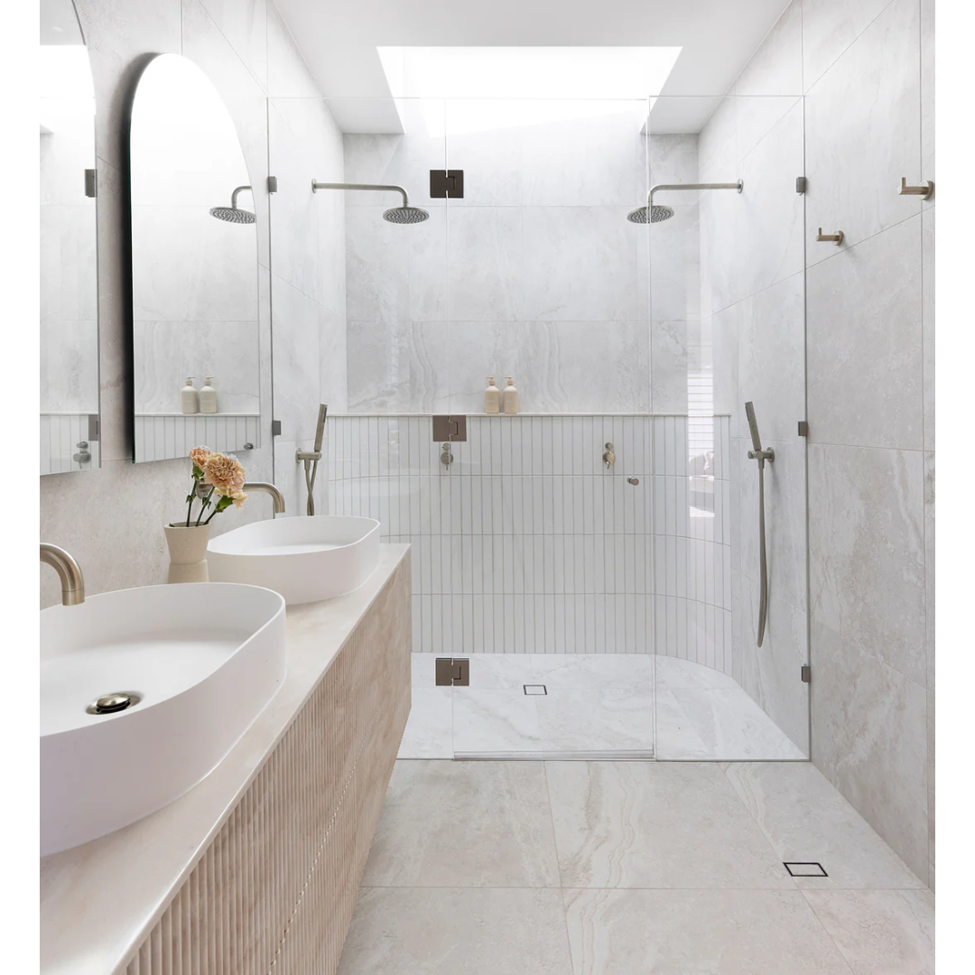 Meir Shower Waste With Tile Insert Brushed Nickel