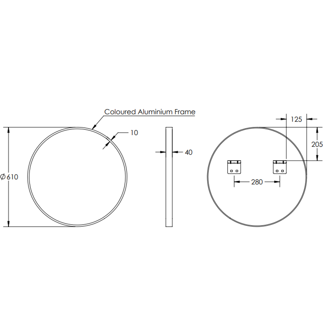 Remer Modern Round Mirror - 810 x 810, Matt White