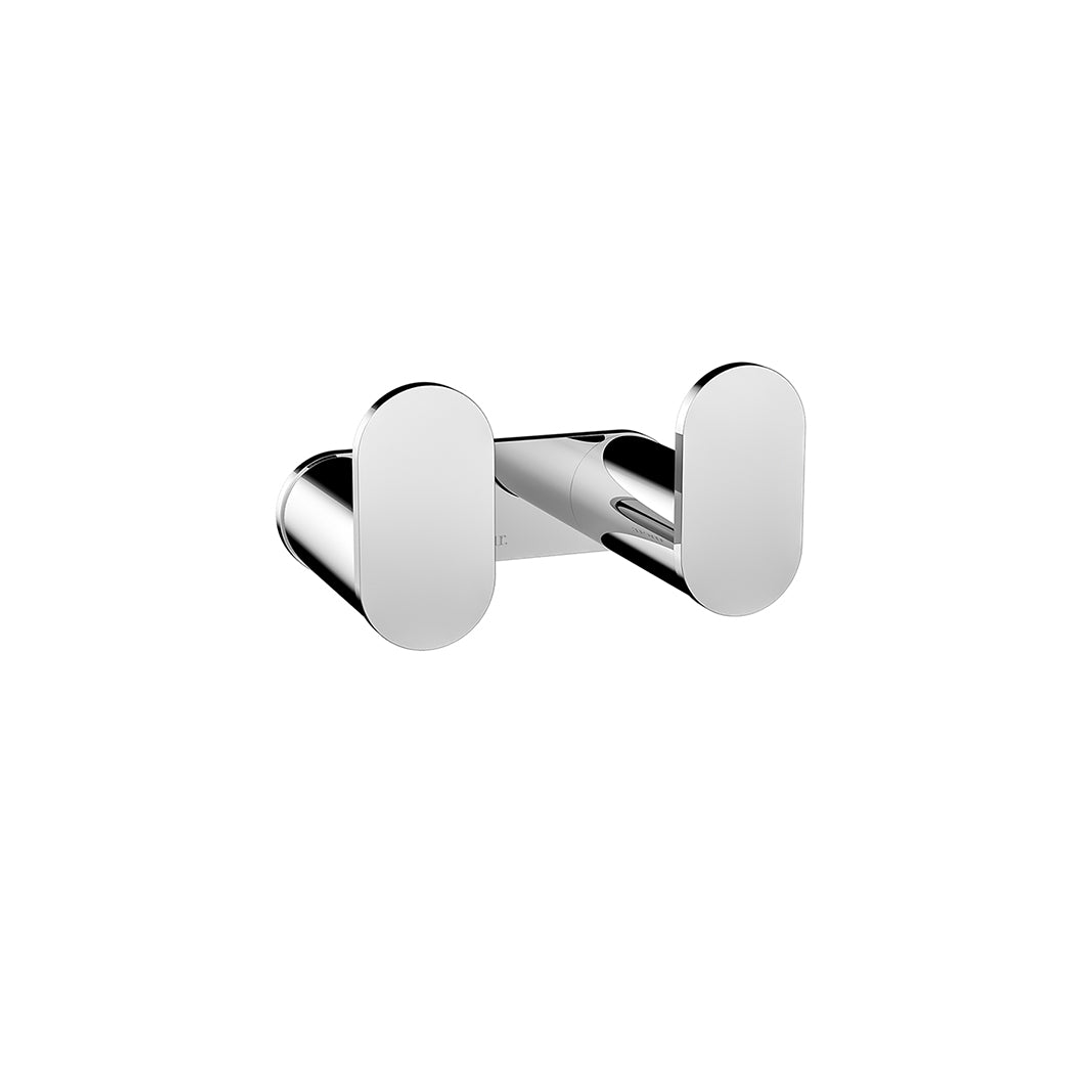 Meir Curvae Double Robe Hook Polished Chrome