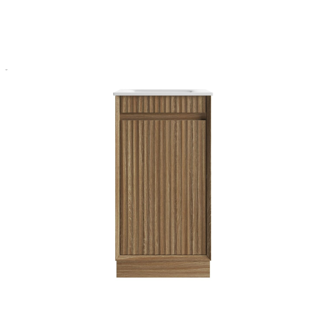 Aulic Mini Ravia Fluted Floor Standing 450Mm Harvest Oak Cabinet