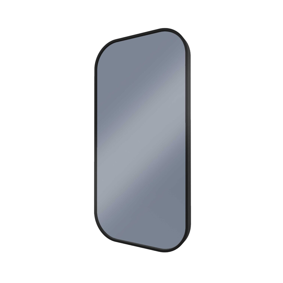 Remer Modern Soft Rectangle Mirror 450X900 With Manhattan Black Frame