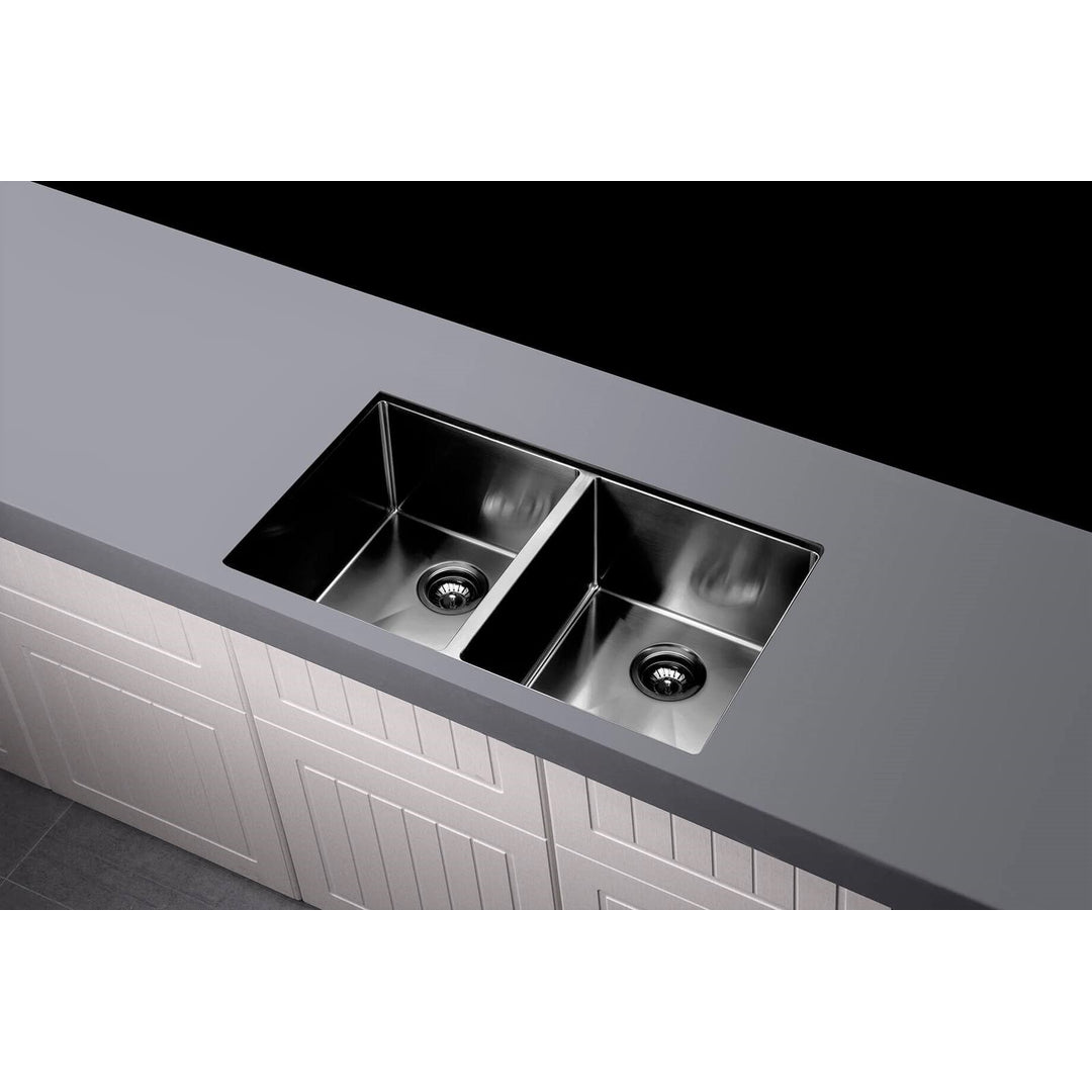 Meir Double Bowl Pvd Kitchen Sink 860mm - Brushed Gun Metal