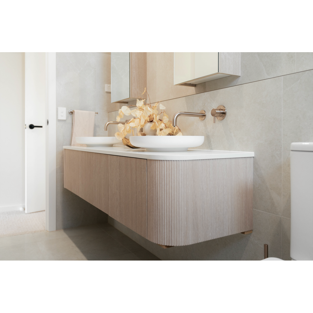 Meir Round Wall Mixer Short Pin Lever Finish Kit Champagne