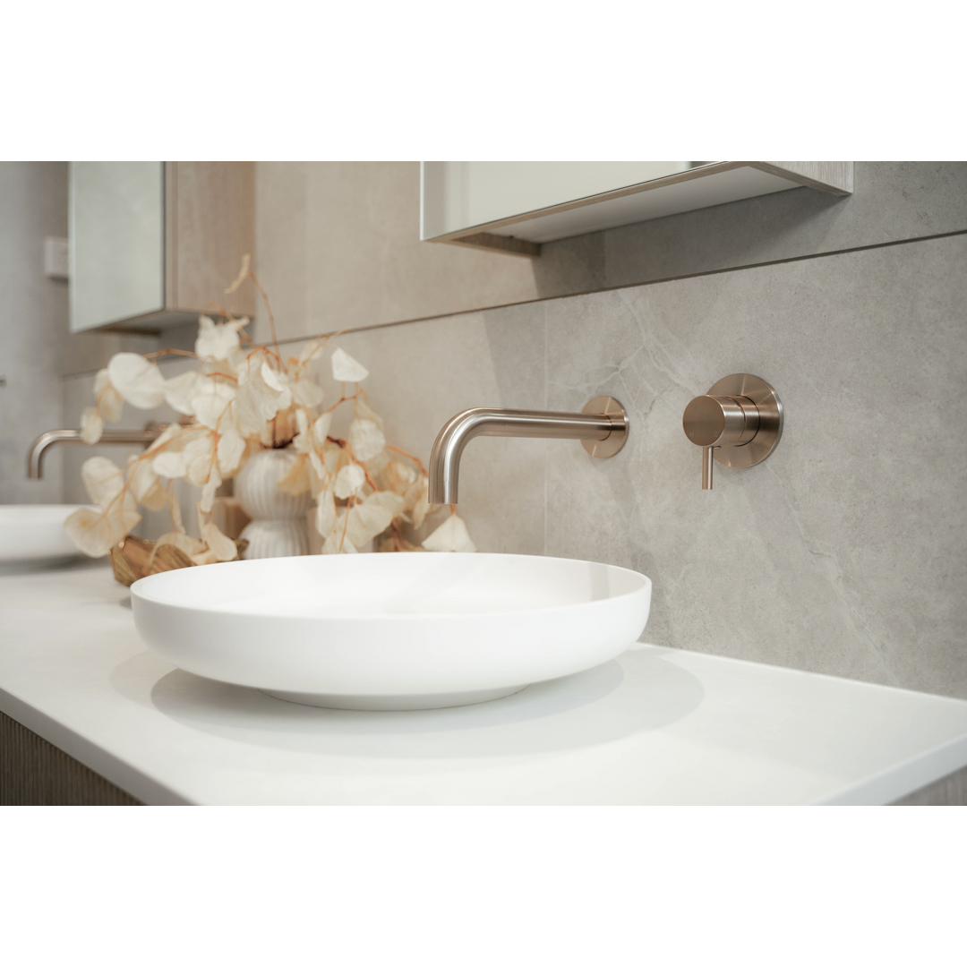 Meir Round Wall Mixer Short Pin Lever Finish Kit Champagne