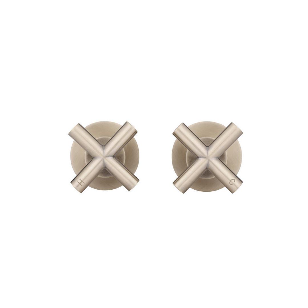 Meir Cross Handle Jumper Valve Wall Top Assemblies Champagne