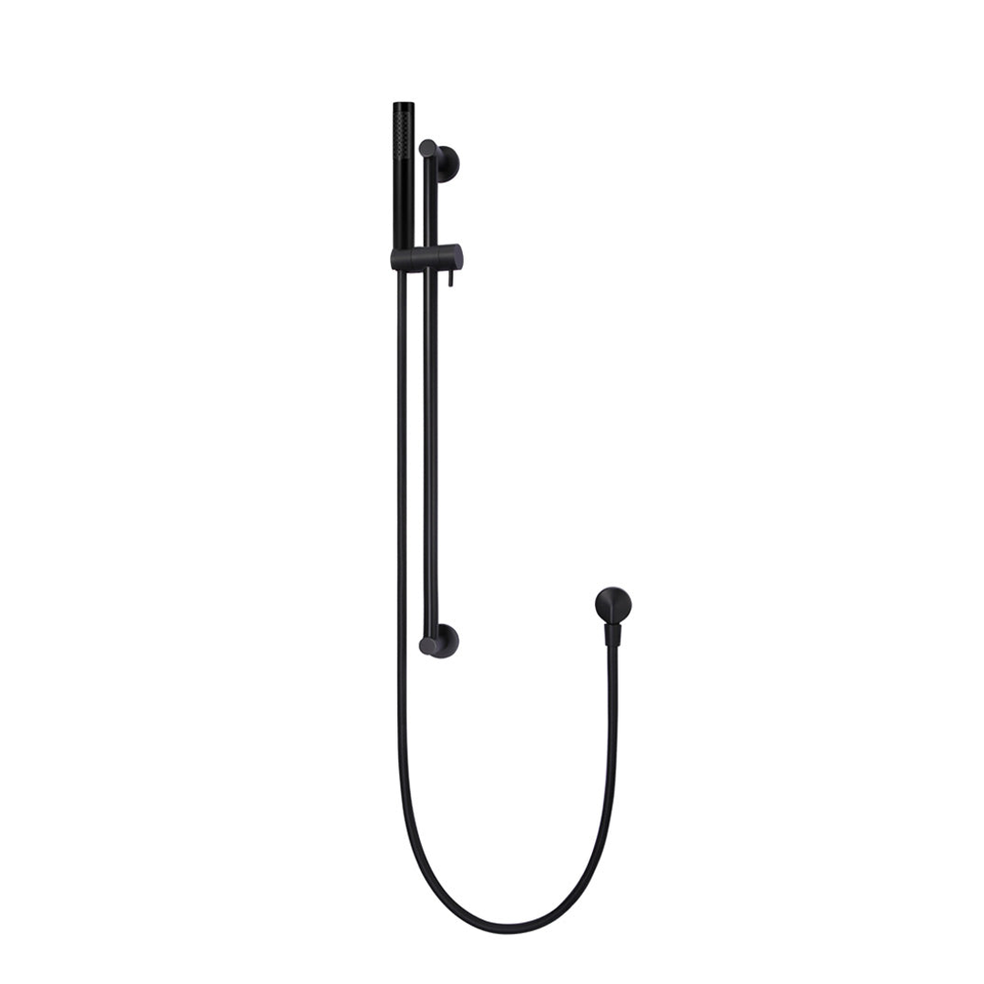 Meir Round Hand Shower On Rail Column Matte Black